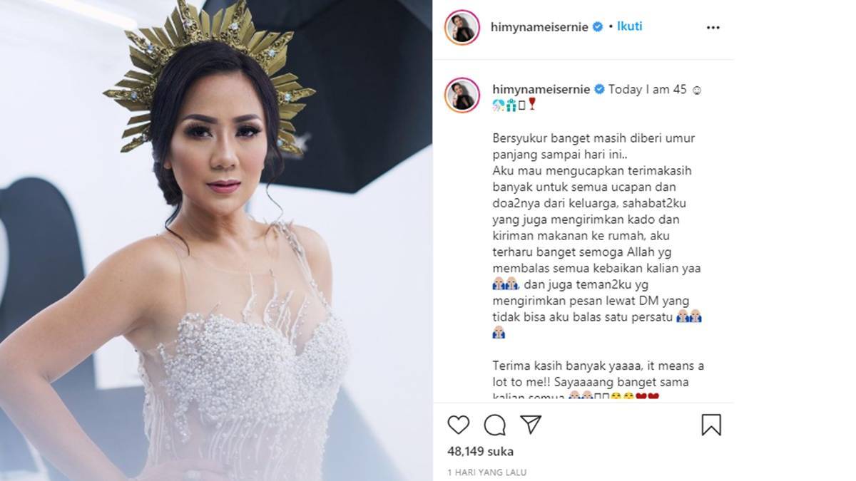 Tante Ernie Ulang Tahun ke 45, Awet Muda Seperti Gadis Remaja 2 Lampiran Gambar