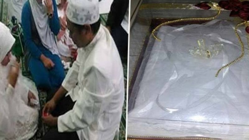 Berita terbaru hari ini: Pernikahan ini viral karena mahar yang diberikan terbilang unik, yaitu kain kafan.