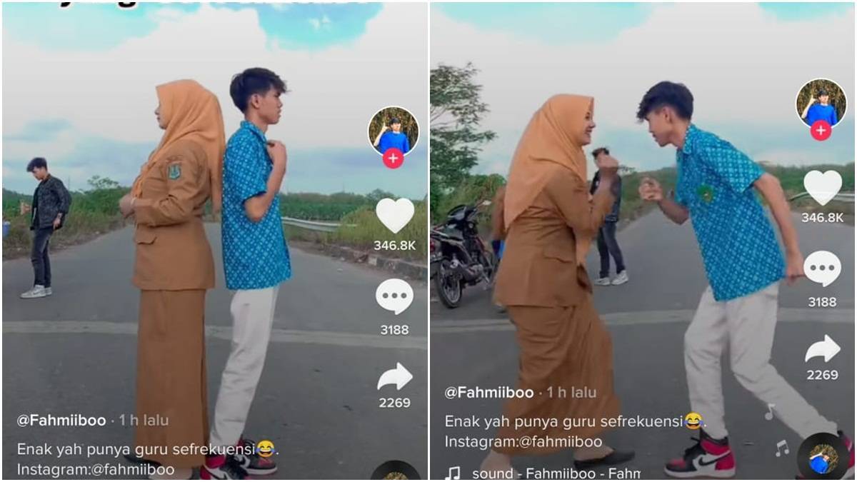 Viral, Guru Cantik TikTok Dengan Siswa Sambil Tatapan Mata