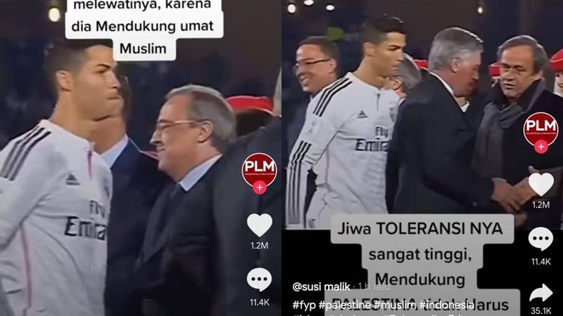 Viral Video Christian Ronaldo Tak Mau Berjabat Tangan dengan Presiden Israel 2 Lampiran Gambar