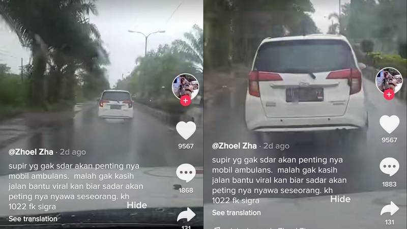 Viral, Pengemudi Ini Tak Berikan Jalan Bagi Mobil Ambulans yang Sedang Bertugas 2 Lampiran Gambar