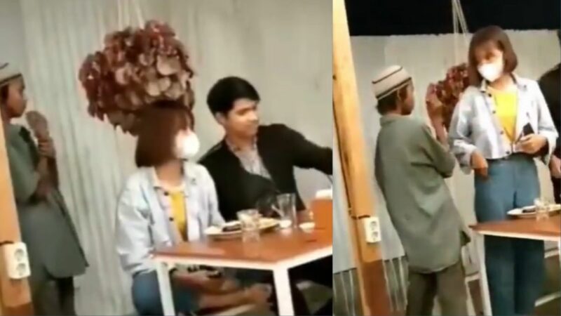 Berita artis: Sepasang kekasih mirip dengan pasangan artis Thoriq dan Fuji viral di media sosial lagi makan di sebuah cafe.