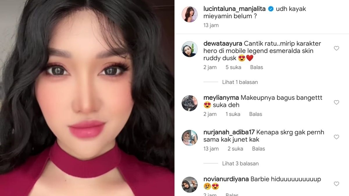 Unggah Foto Make Up Tebal, Lucinta Luna Dibilang Mirip Barbie Hidup 2 Lampiran Gambar