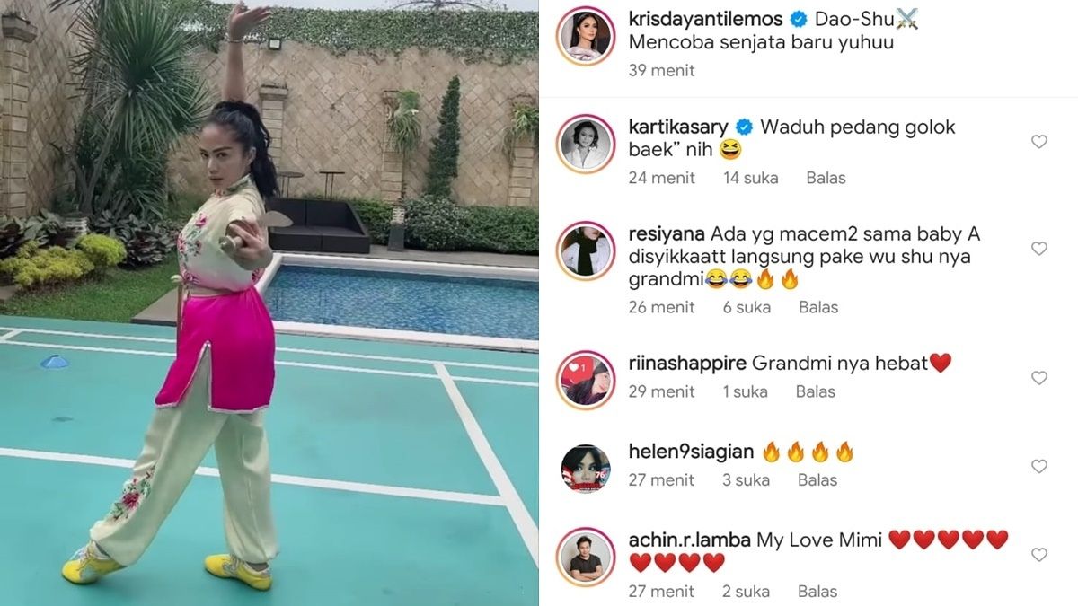 Krisdayanti Berlatih Wushu dengan Pedang Tajam, Netizen: Kerennya Nenek Baby A 2 Lampiran Gambar
