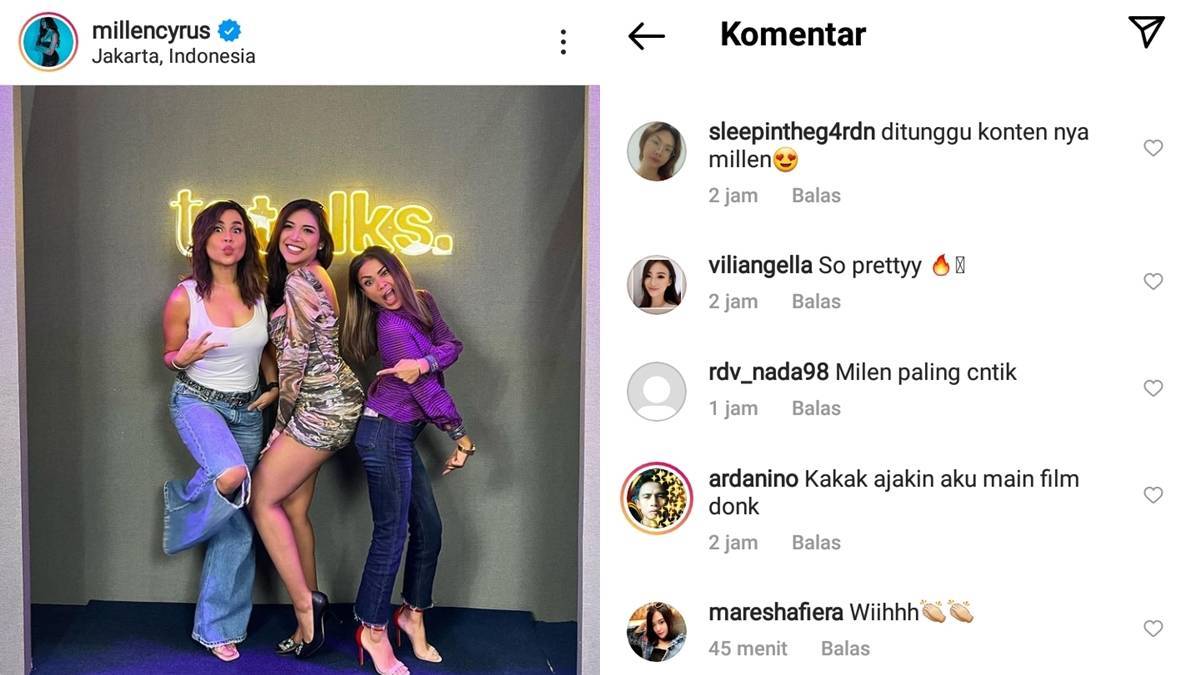 Millen Cyrus Foto Bertiga dengan Melaney Ricardo dan Nirina Zubir, Netizen: Millen Paling Cantik 2 Lampiran Gambar