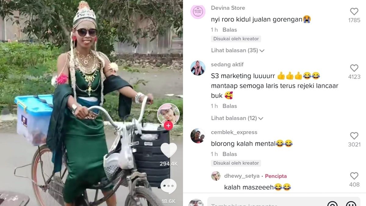 Unik, Tukang Goreng Keliling Pakai Kostum Nyi Roro Kidul, Netizen: S3 Marketing 2 Lampiran Gambar