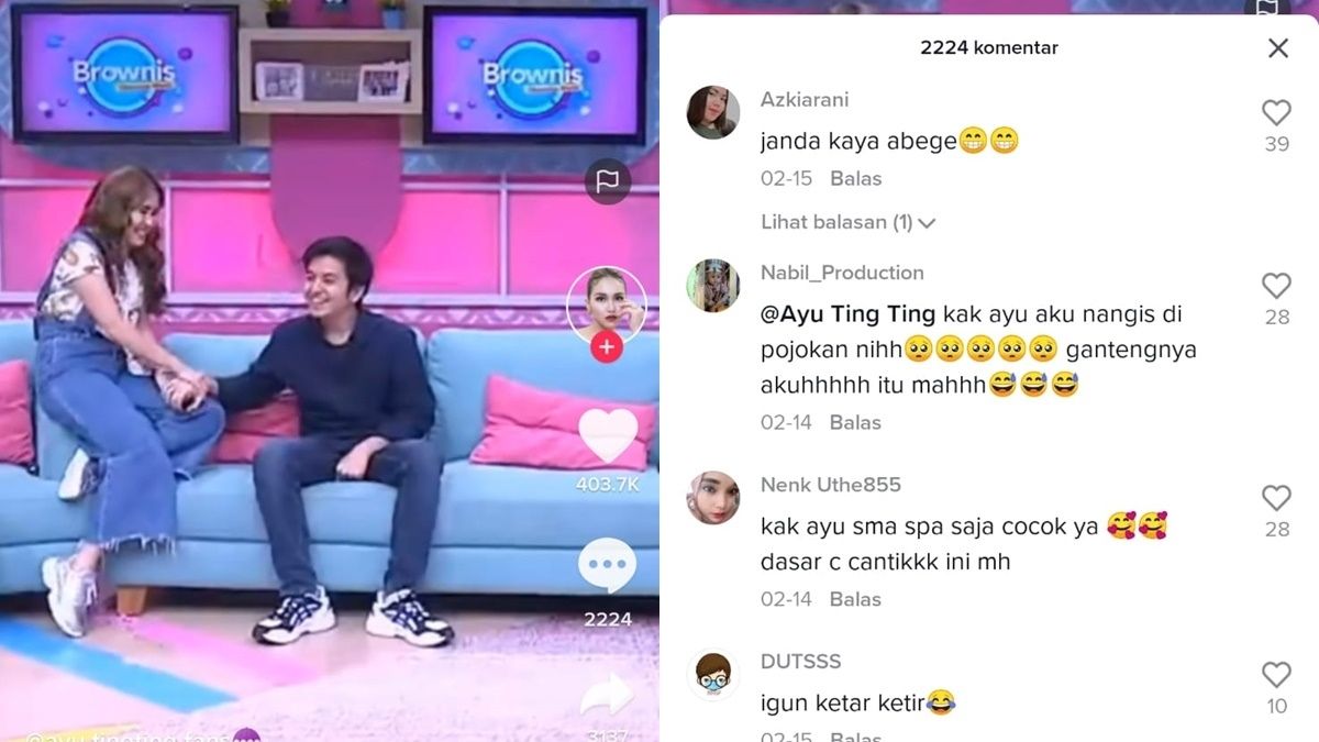 Angga Yunanda Pegang Paha Ayu Ting-Ting, Ruben Onsu: Kedipan Janda Sudah Beraksi 2 Lampiran Gambar