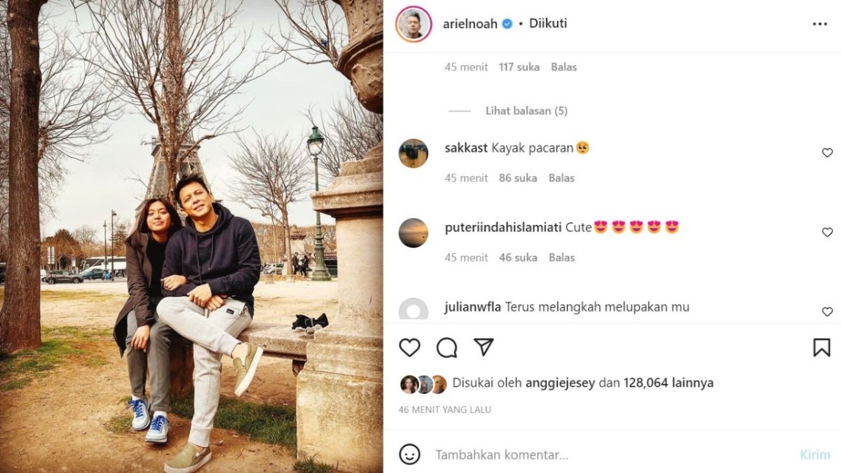 Ariel Noah Digandeng Wanita di Paris, Netizen Sangka Pacar Baru 2 Lampiran Gambar