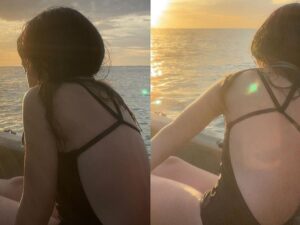 Berita artis: Gisella Anastasia pamer potret Gempi dengan mengenakan baju renang terbuka yang memperlihatkan punggung mulus Gempi.