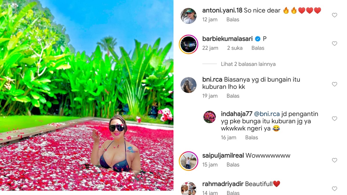 Barbie Kumalasari Unggah Foto Seksi di Kolam Renang Bertabur Bunga, Netizen: Biasanya yang Dibungain Kuburan 2 Lampiran Gambar