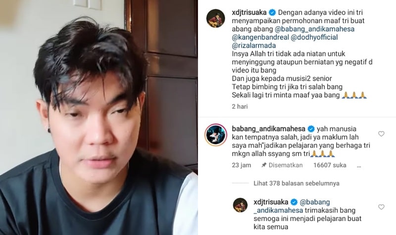 Tanggapi Permohonan Maaf Tri Suaka dengan Bijak, Andika Kangen Band: Jadikan Pelajaran 2 Lampiran Gambar