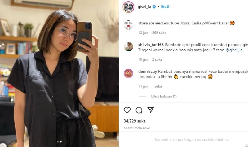 Pamer Rambut Baru, Gisella Anastasia Layaknya ABG Usia 17 Tahun 2 Lampiran Gambar