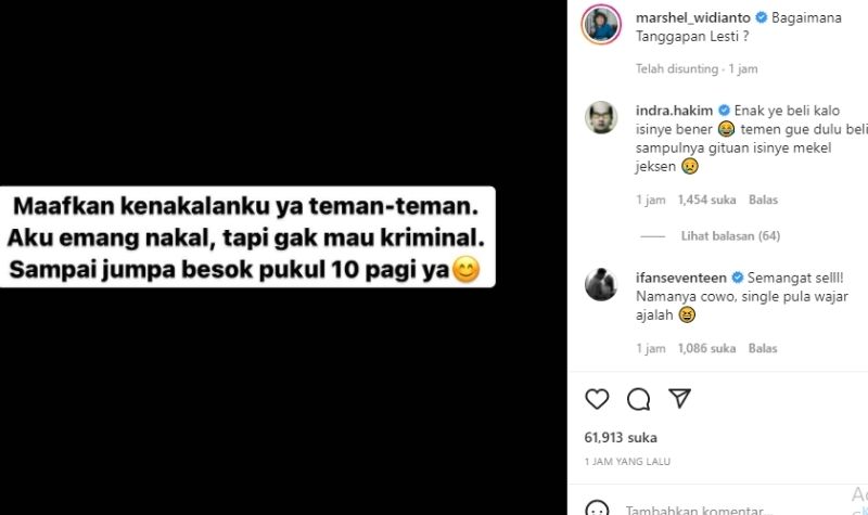 Akui Beli Video dan Foto Syur Dea Onlyfans, Marshel Widianto: Maafkan Kenakalanku 2 Lampiran Gambar