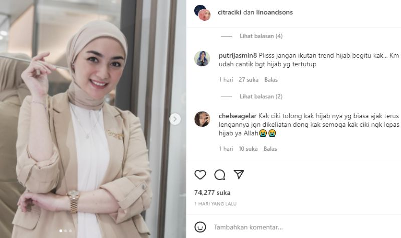 Citra Kirana Ditegur Netizen Untuk Tidak Ikuti Tren Hijab 2 Lampiran Gambar