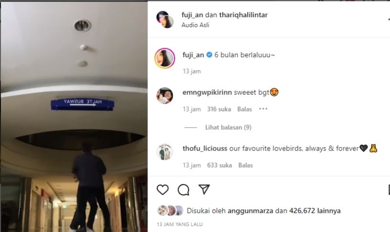 Fuji Rayakan 6 Bulan Kebersamaan Bareng Thariq Halilintar, Makin Sayang Makin Bucin 2 Lampiran Gambar