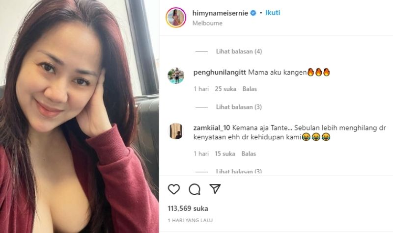 Lama Menghilang, Tante Ernie Jawab Kerinduan Para Penggemar dengan Foto Ini 2 Lampiran Gambar