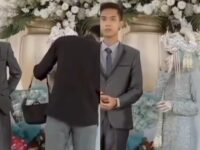 Berita terbaru: Seorang mempelai pria tak dapat menahan air matanya saat bertemu dengan mantan di atas pelaminan, Minggu (15/5/2022).