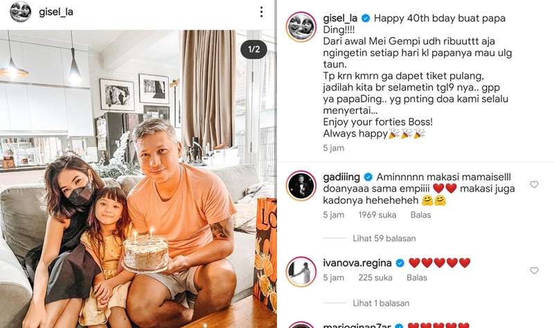 Gisel Berikan Kue Saat Gading Marten Ultah, Mereka Diminta Rujuk Kembali 2 Lampiran Gambar