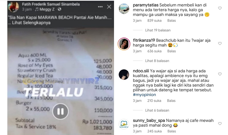 Heboh, Kafe Milik Raffi Ahmad di Padang Tuai Kritikan, Harga Menunya Dianggap Terlalu Mahal 2 Lampiran Gambar