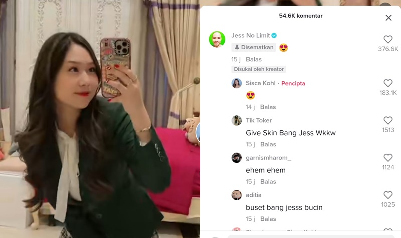 Saling Beri Emotikon Cinta, Sisca Kohl dan Jess No Limit Pacaran? 2 Lampiran Gambar