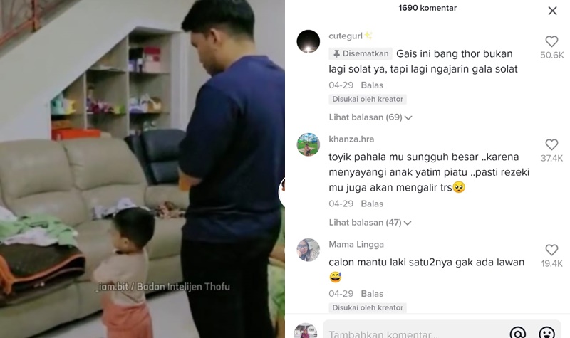 Masyaallah, Thariq Halilintar Ajarkan Gala Sky Salat 2 Lampiran Gambar