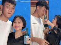 Berita terbaru: Seorang wanita berambut pendek sedang bergoyang sambil minum alkohol bersama kekasihnya viral di media sosial.