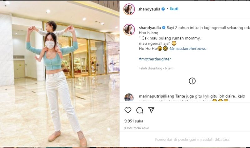 Lucunya Tingkah Claire, Anak Shandy Aulia yang Betah Nongkrong di Mall 2 Lampiran Gambar