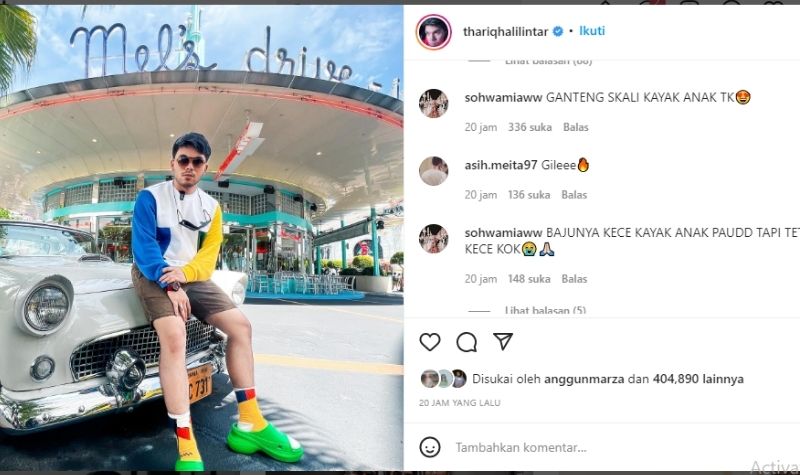 Pakai Baju Warna Warni, Thariq Halilintar Mirip Anak TK 2 Lampiran Gambar