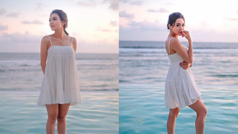 Wika Salim dipuji oleh banyak netizen, disebut sosoknya terlihat seperti bidadari ketika memakai gaun berwarna putih di pantai.