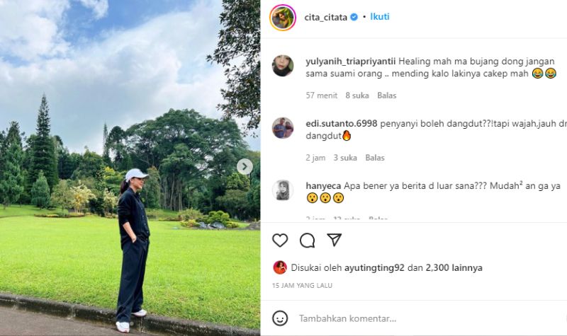 Instagram Cita Citata Diserbu Netizen Disebut Sebut Jadi Pelakor