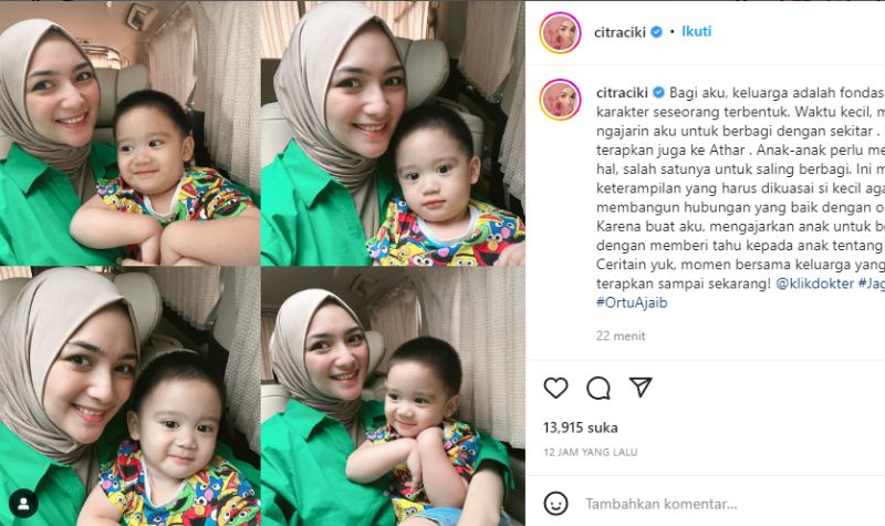 Pantas Jadi Orang Tua Panutan, Citra Kirana Ajari Anak Berbagi Kebaikan 2 Lampiran Gambar