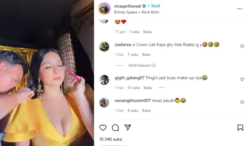 Siva Aprilia Sedang Didandani, Kaum Cowok Rebutan Ingin Jadi Kuas Riasnya 2 Lampiran Gambar