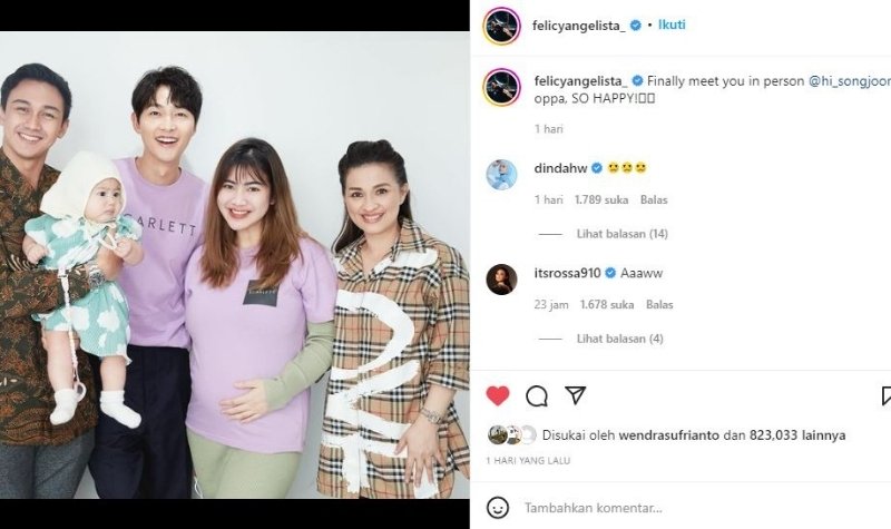 Felicya Angelista Foto Bareng Song Joong Ki, Banyak yang Iri Nih 2 Lampiran Gambar