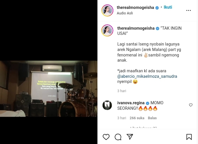 Dianggap Lebih Pantas Bawakan Lagu “Tak Ingin Usai”, Momo Geisha Diminta Kembali ke Dunia Musik Tanah Air 2 Lampiran Gambar
