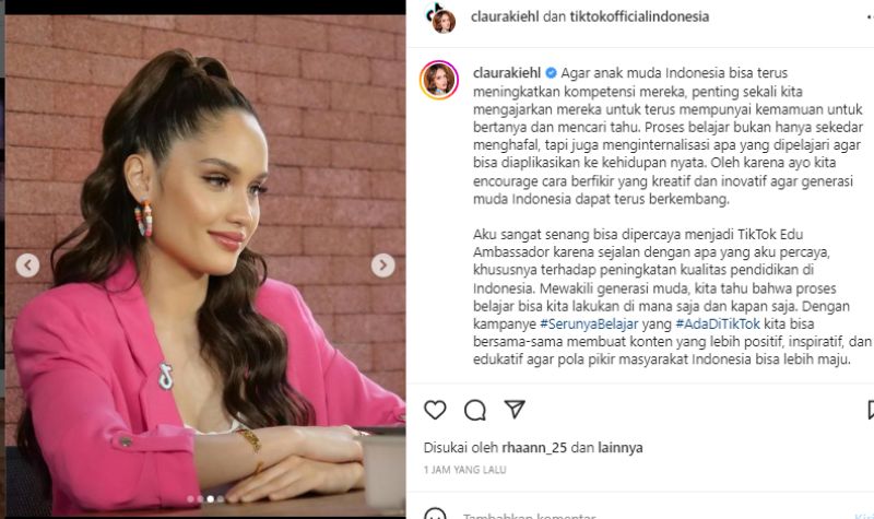 Keren, Cinta Laura Dipercaya Jadi TikTok Edu Ambassador 2 Lampiran Gambar