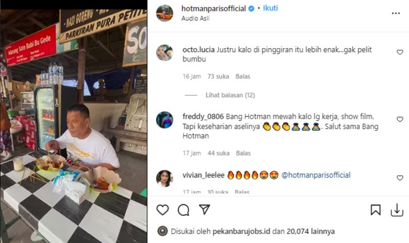 Hotman Paris Pamer Makan Sate di Pinggir Jalan, Netizen Salfok dan Gak Ngeh Ternyata Warung Sate Babi 2 Lampiran Gambar