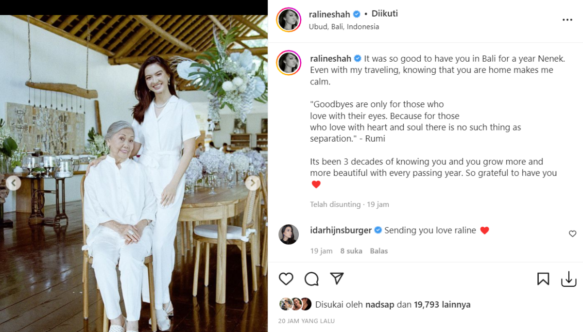 Raline Shah Unggah Foto Dengan Nenek Tercinta, Yang Satu Cantik Yang Satu Awet Muda 4 Lampiran Gambar