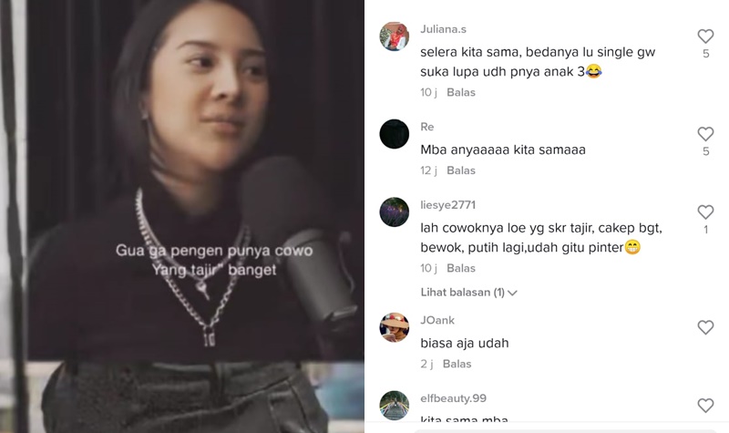 Anya Geraldine ternyata tidak suka sama pria yang terlalu tajir atau pun terlalu ganteng karena menurutnya itu akan menjadi sebuah ketakutan baginya.