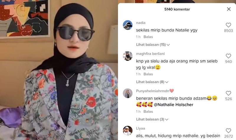 Viral Wanita Mirip Nathalie Holscher, Outfit Hingga Gayanya Sama 2 Lampiran Gambar