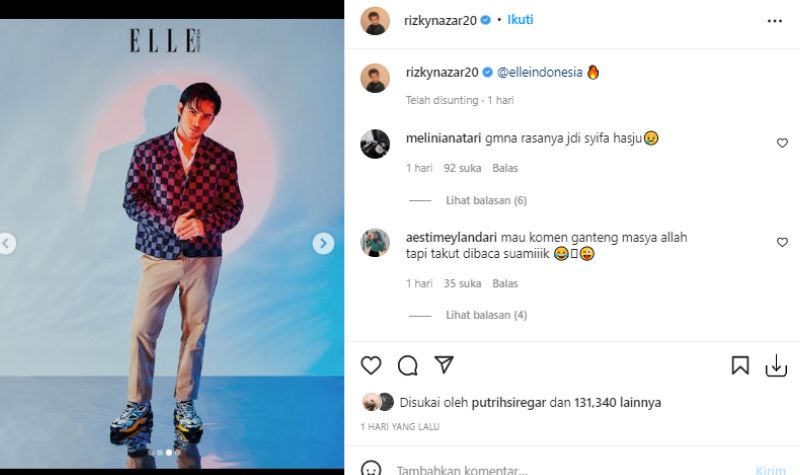 Saking Tampannya Rizky Nazar, Kaum Hawa Kok Malah Takut dan Khawatir Berkomentar 2 Lampiran Gambar