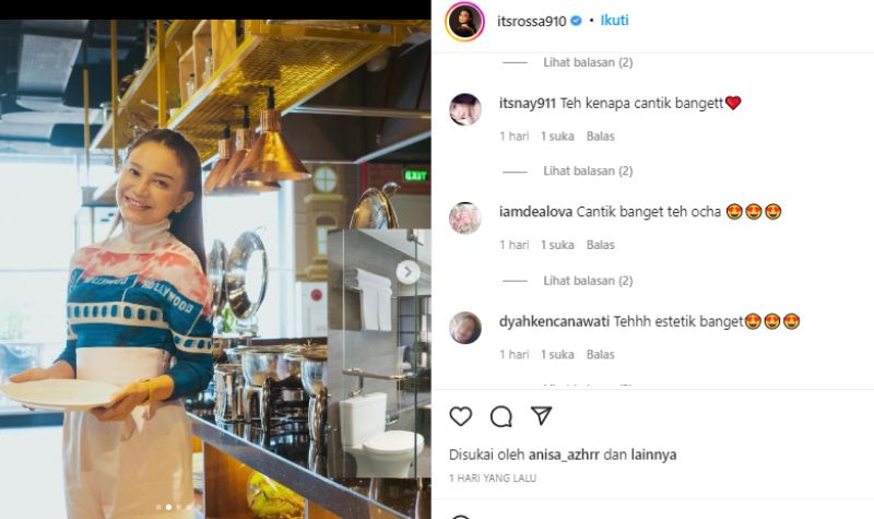 Sedang Pegang Piring Saja Cantiknya Rossa Tak Ada Lawan, Makin Menarik 2 Lampiran Gambar