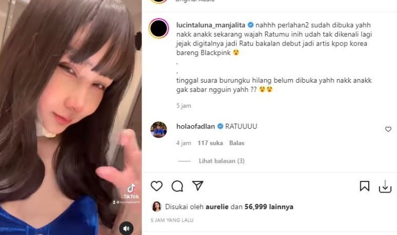 Merasa Cantik Banget Usai Oplas, Lucinta Luna Akan Mulai Debut Sebagai Artis K-Pop? 2 Lampiran Gambar