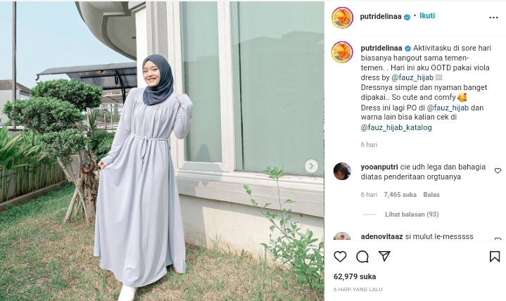 Dihujat Netizen Karena Polemik Keluarganya, Putri Delina Lakukan Ini 2 Lampiran Gambar