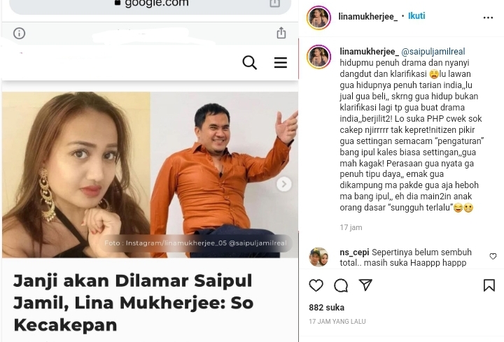 Tak Dianggap Kekasih oleh Saipul Jamil, Lina Mukherjee Kecewa Berat 2 Lampiran Gambar
