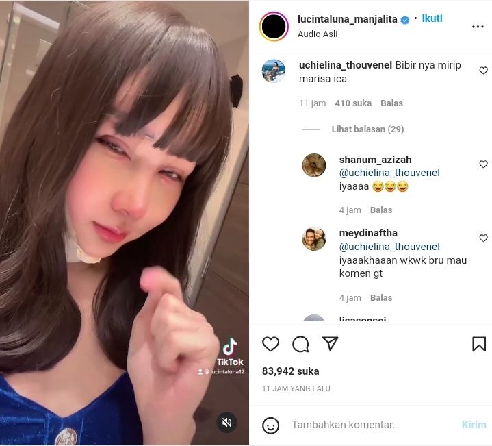 Bukan Jisoo Blackpink, Bibir Baru Lucinta Luna Tenyata Malah Mirip Sosok Ini 2 Lampiran Gambar