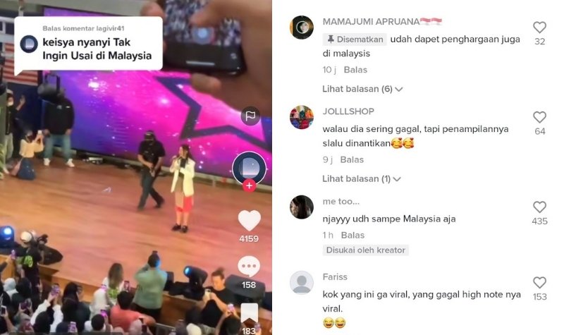 Sukses Bawakan “Tak Ingin Usai,” Keisya Levronka Dipuji Habis-habisan Fan Malaysia 2 Lampiran Gambar