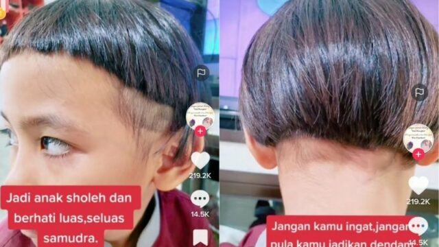 Seorang ibu menumpahkan rasa kecewaannya karena rambut anaknya yang baru seminggu masuk sekolah dipotong tanpa izin oleh gurunya.