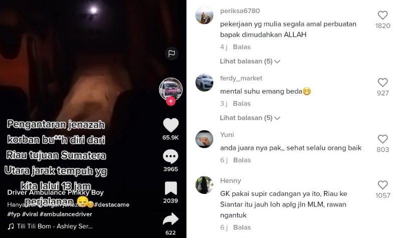 Viral Supir Ambulans Antar Jenazah Malam-malam Sendirian, Mental Suhu Emang Beda 2 Lampiran Gambar