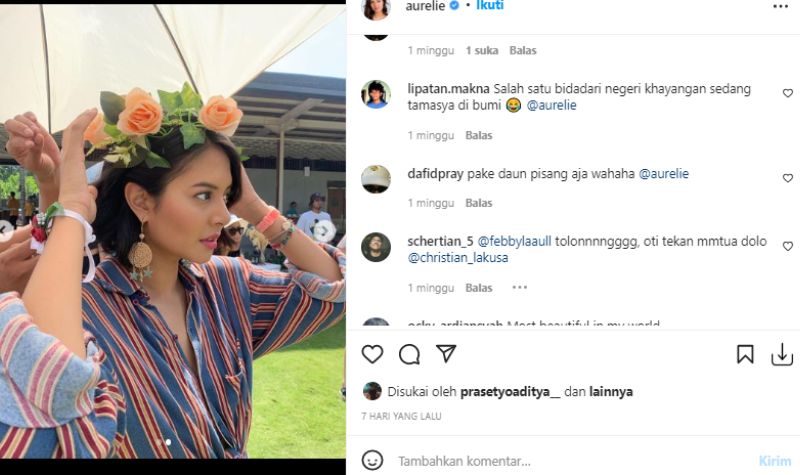 Cantiknya Aurelie Moeremans Pakai Mahkota Bunga, Bak Bidadari Khayangan 4 Lampiran Gambar
