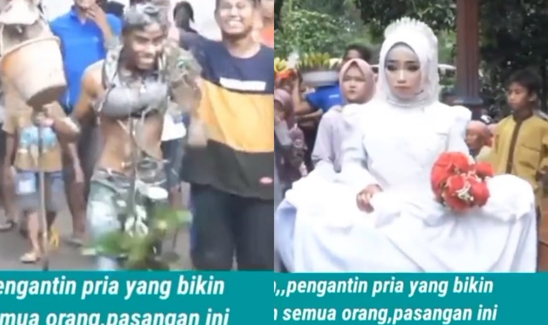 Pernikahan Aneh, Pengantin Wanita Pakai Gaun Mewah Sedangkan Pengantin Pria Seperti Gelandangan 2 Lampiran Gambar